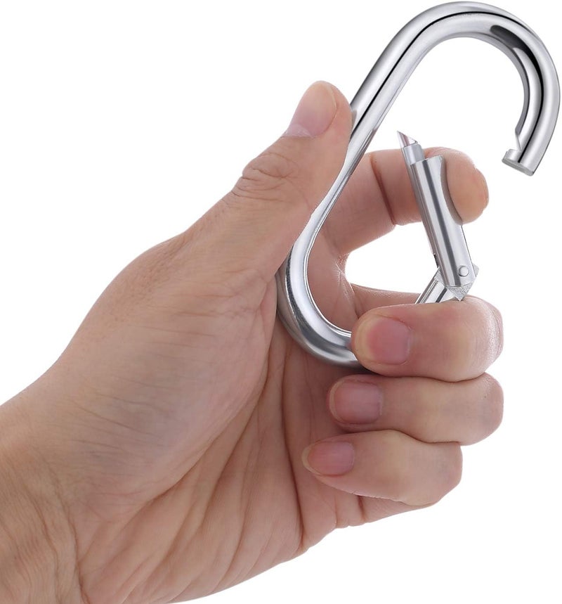 OWAYOTO 4 Inch Carabiner Clip Heavy Duty Spring Snap Hook Oval Shape 2pcs 10x100mm - Image 3